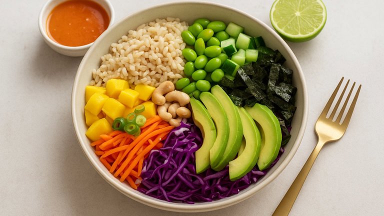 Deconstructed Sushi Bowl With Spicy Sriracha Dressing
