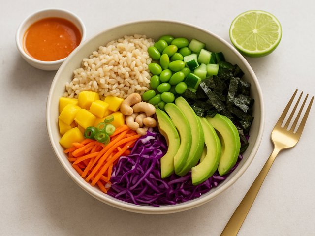 Deconstructed Sushi Bowl With Spicy Sriracha Dressing
