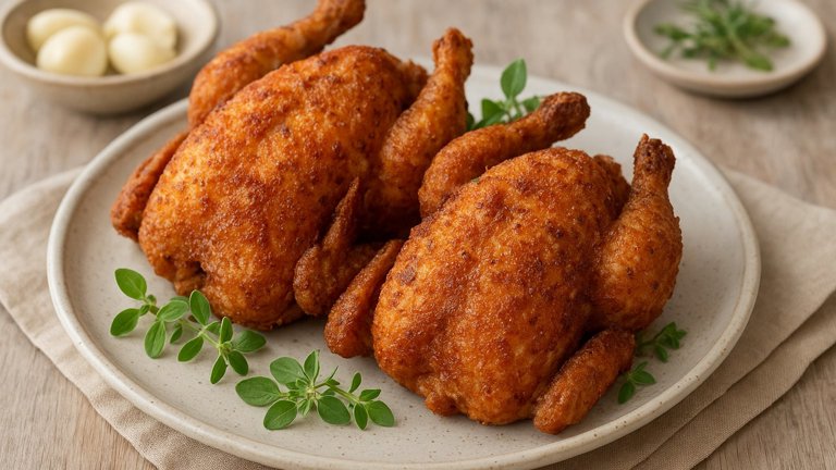 Deep-Fried Cornish Game Hens