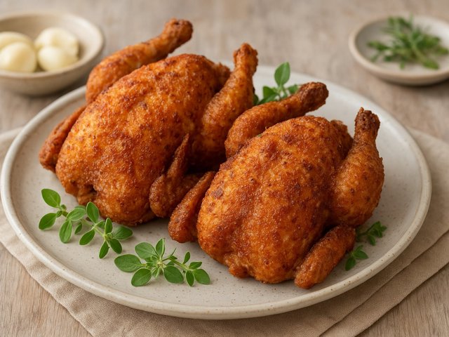 Deep-Fried Cornish Game Hens