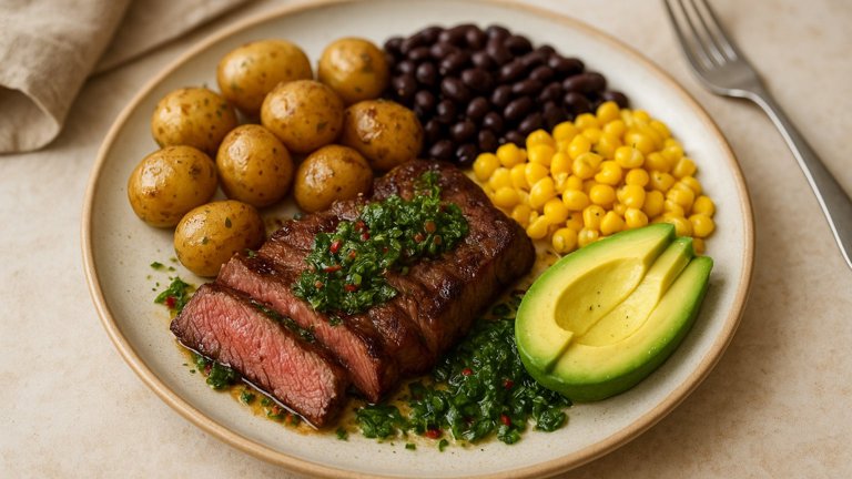 Dinner — 950 Kcal 🥩 Argentinian Gaucho Steak Chimichurri Plate