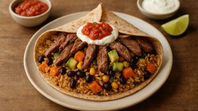 Dinner — Mexican Fire-Roasted Steak Burrito Fortress