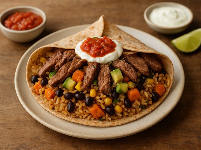 Dinner — Mexican Fire-Roasted Steak Burrito Fortress