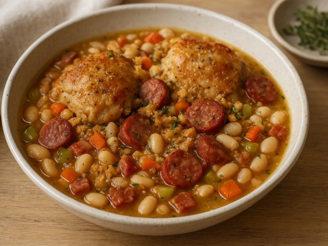 Easy Chicken, Sausage & White Bean Stew