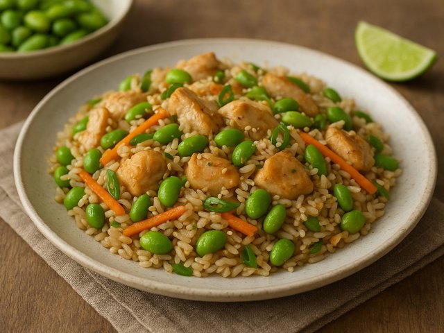 Edamame-Ginger Rice: With Chicken