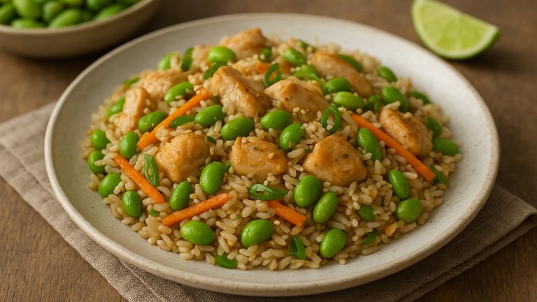 Edamame-Ginger Rice: With Chicken