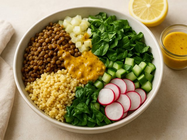 Fennel & Lentil Bowl With Turmeric-Ginger Vinaigrette
