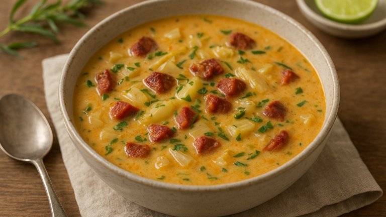 FENNEL, CHORIZO and TARRAGON SOUP