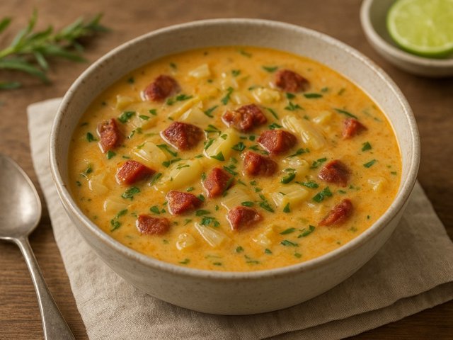 Fennel, Chorizo And Tarragon Soup