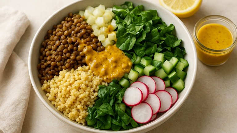 Fennel & Lentil Bowl With Turmeric-Ginger Vinaigrette