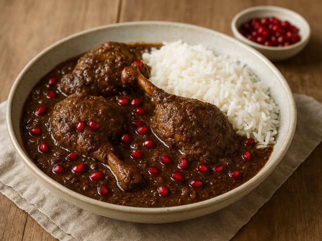 Fesenjoon (Persian Duck And Pomegranate Stew)