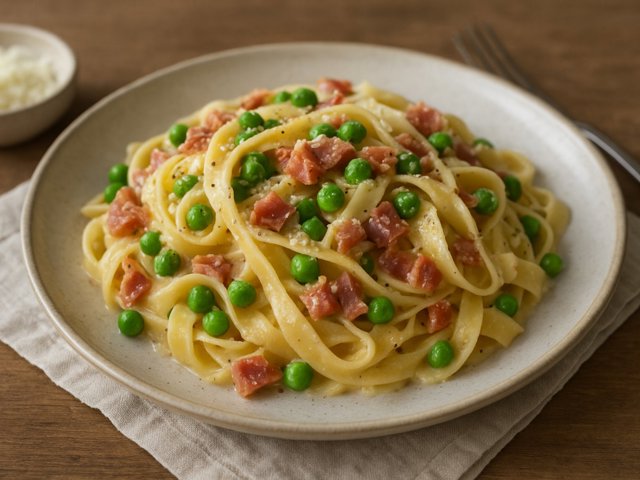 Fettuccine With Prosciutto And Peas