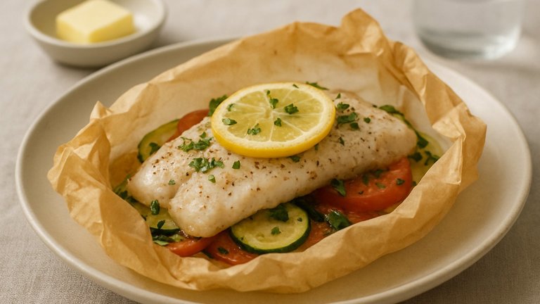 Fish En Papillote (Fish Baked In Parchment)