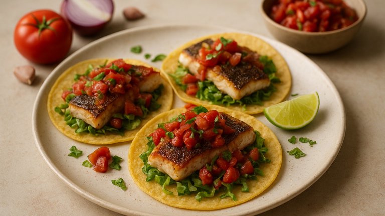 FISH Tacos WITH A Smoky Paprika & Tomato Salsa