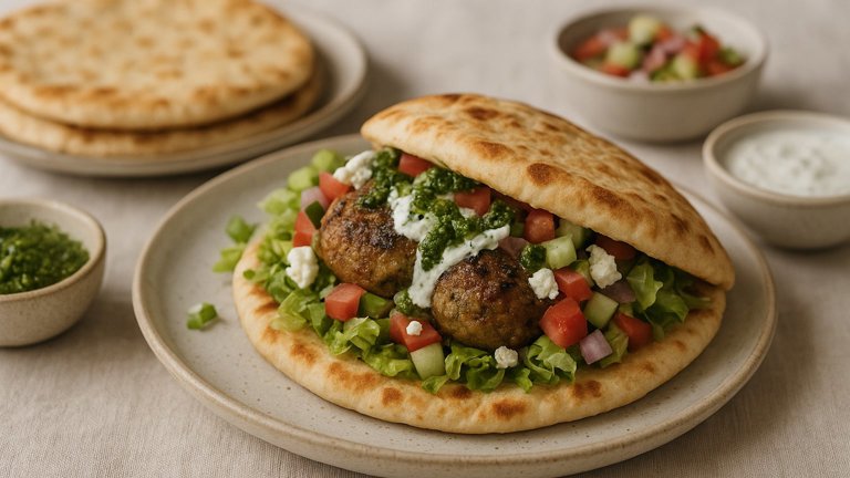 Flatbread Or Pita Sandwich