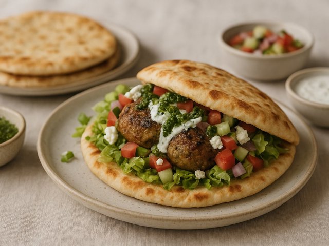 Flatbread Or Pita Sandwich