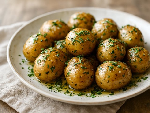 Foil-Wrapped New Potatoes With Olive Oil And Herb Flurry