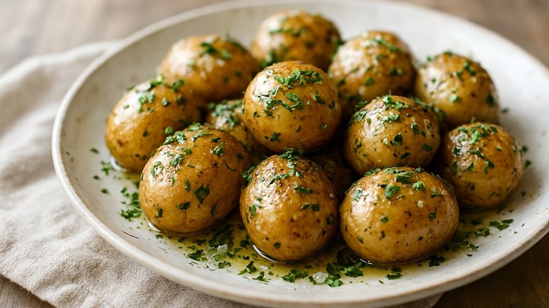 Foil-Wrapped NEW Potatoes WITH Olive OIL AND HERB Flurry