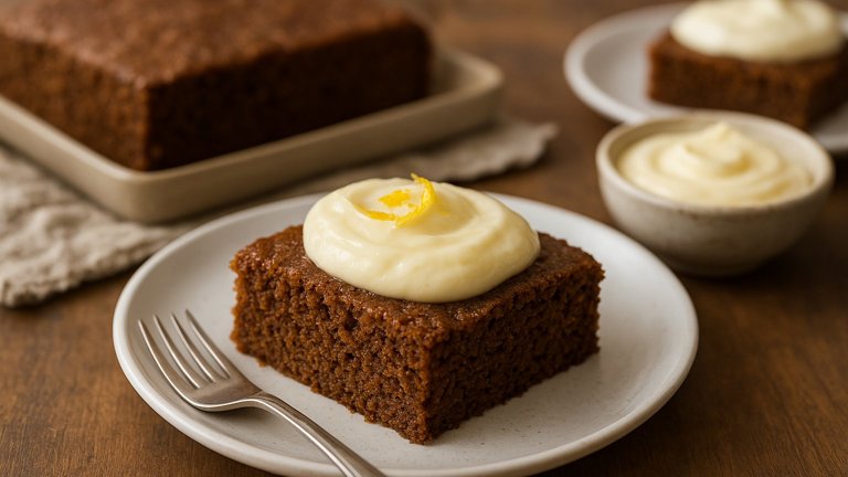 Fresh Ginger Gingerbread WITH Lemon Cream