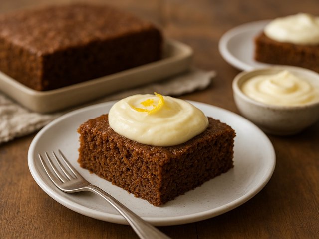 Fresh Ginger Gingerbread WITH Lemon Cream