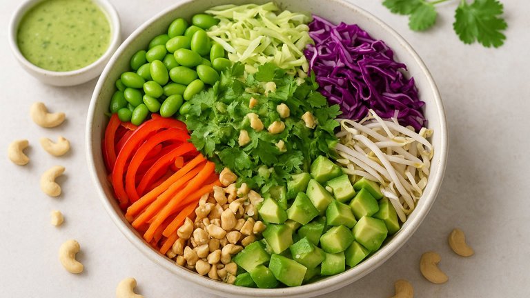 Fresh Thai Summer Bowl With Cilantro-Lime Dressing