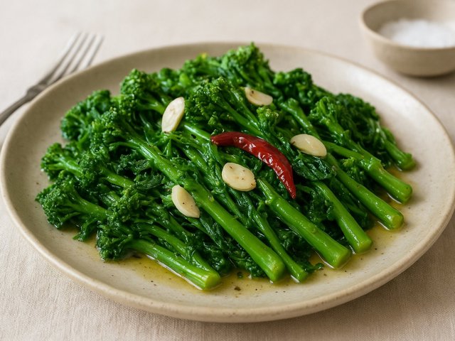 Garlic-Braised Broccoli Rabe