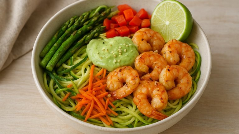 Garlic Shrimp Zoodle Bowl