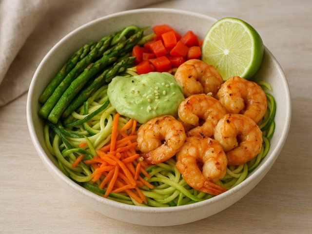 Garlic Shrimp Zoodle Bowl