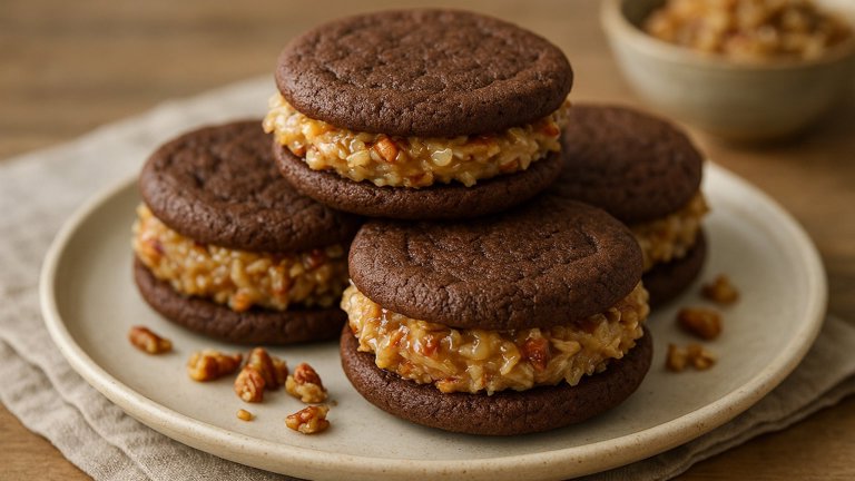 German Chocolate Sandwich Cookies