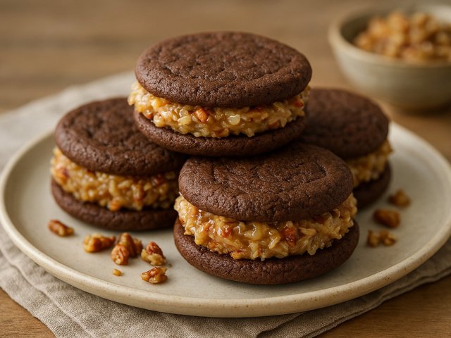 German Chocolate Sandwich Cookies