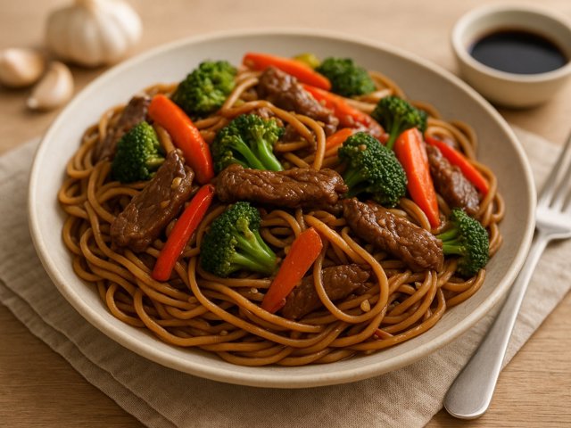 Ginger Beef Vegetable Noodles