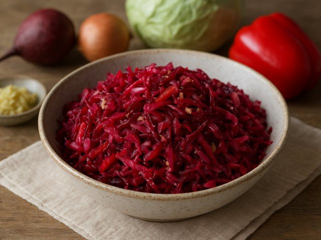 Gingered Crimson Beet Kraut