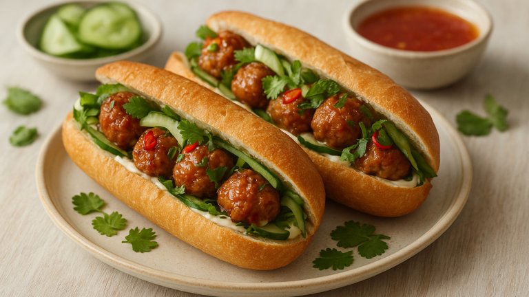 Gingery Pork Meatball Subs