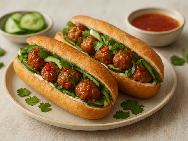 Gingery Pork Meatball Subs