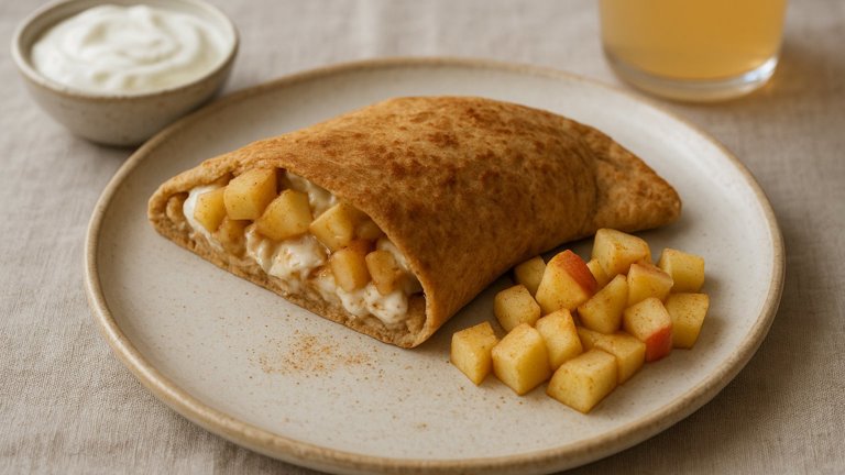 Global Street Food- Apple Pie Protein Breakfast Calzone