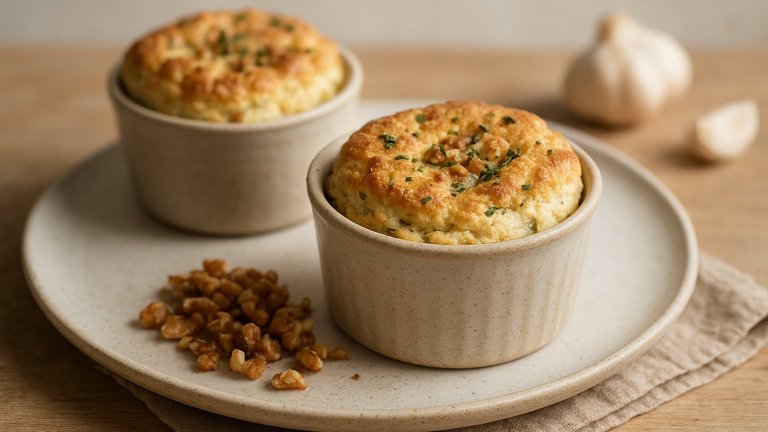 Goat Cheese And Walnut Soufflés