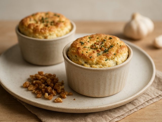 Goat Cheese And Walnut Soufflés