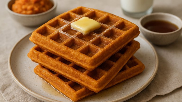 Golden Sweet Potato Waffles