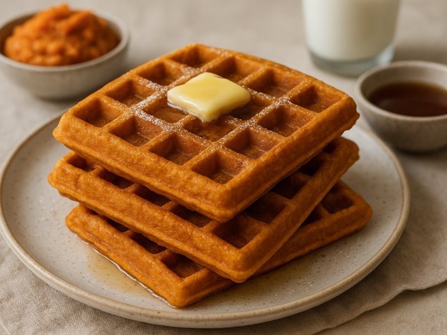 Golden Sweet Potato Waffles