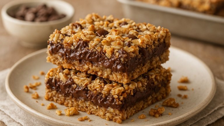 Gooey Chocolate Oat Bars