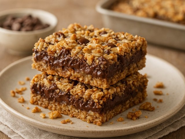 Gooey Chocolate Oat Bars