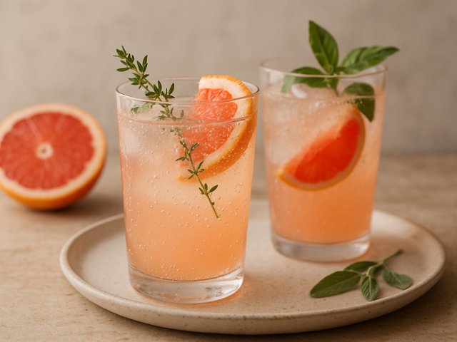 Grapefruit Herb Sodas