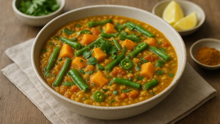 Green Bean And Mango Dahl