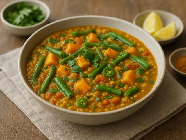 Green Bean And Mango Dahl