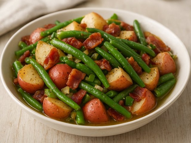 Green Beans, Potatoes, And Bacon