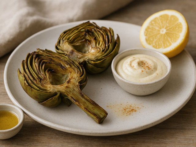 Grilled Artichokes WITH Aioli