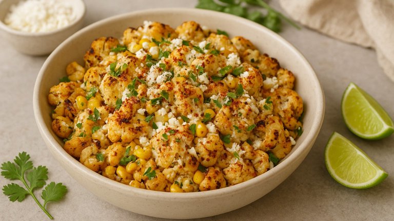 Grilled Cauliflower AND CORN Esquites