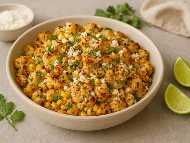 Grilled Cauliflower AND CORN Esquites