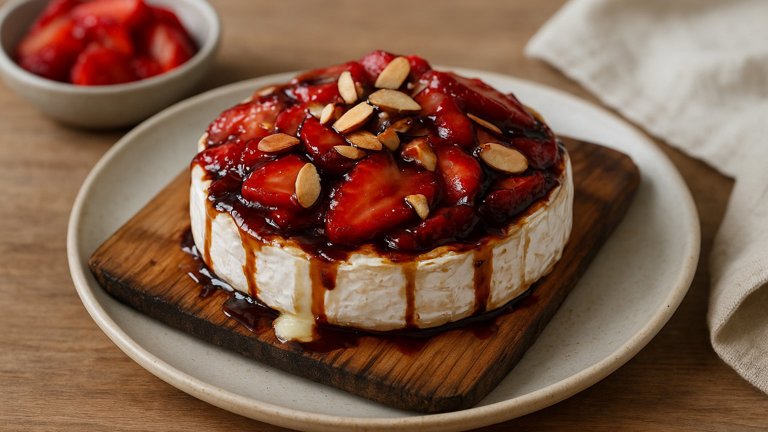 Grilled Cedar Plank BRIE AND Strawberry Balsamic Glaze