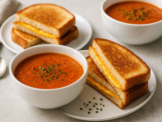 Grilled Cheese with Tomato Soup For Two